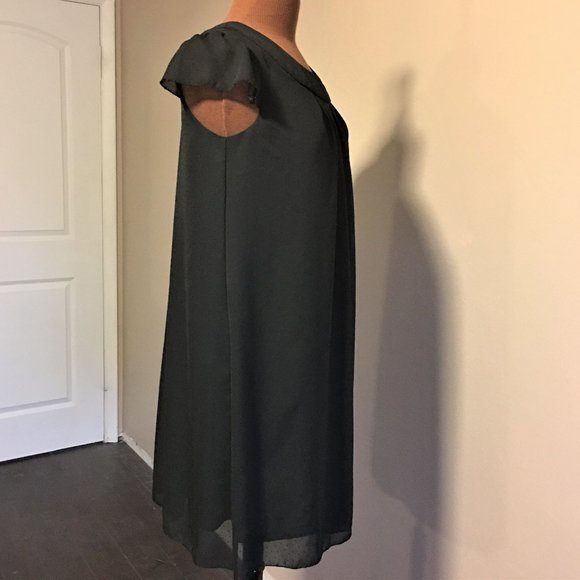 AGB Black Dot Babydoll Shift Dress  |  Size 6 - Picture 4 of 12